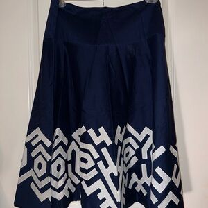 Michael Kors New Navy Blue Geometric Skirt